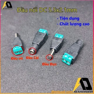 Giắc nguồn DC 5.5x2.1mm tròn sang domino có vít bắt dây điện tiện dụng