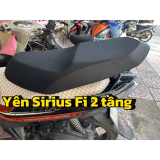 Yên xe Sirius Fi ,Sirius RC 2 tầng mút vàng,da 4D may viềng đỏ