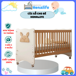 Cũi gỗ thông cao cấp honalife - nôi cũi giường cho bé honalife , cũi gỗ nhập khẩu cao cấp