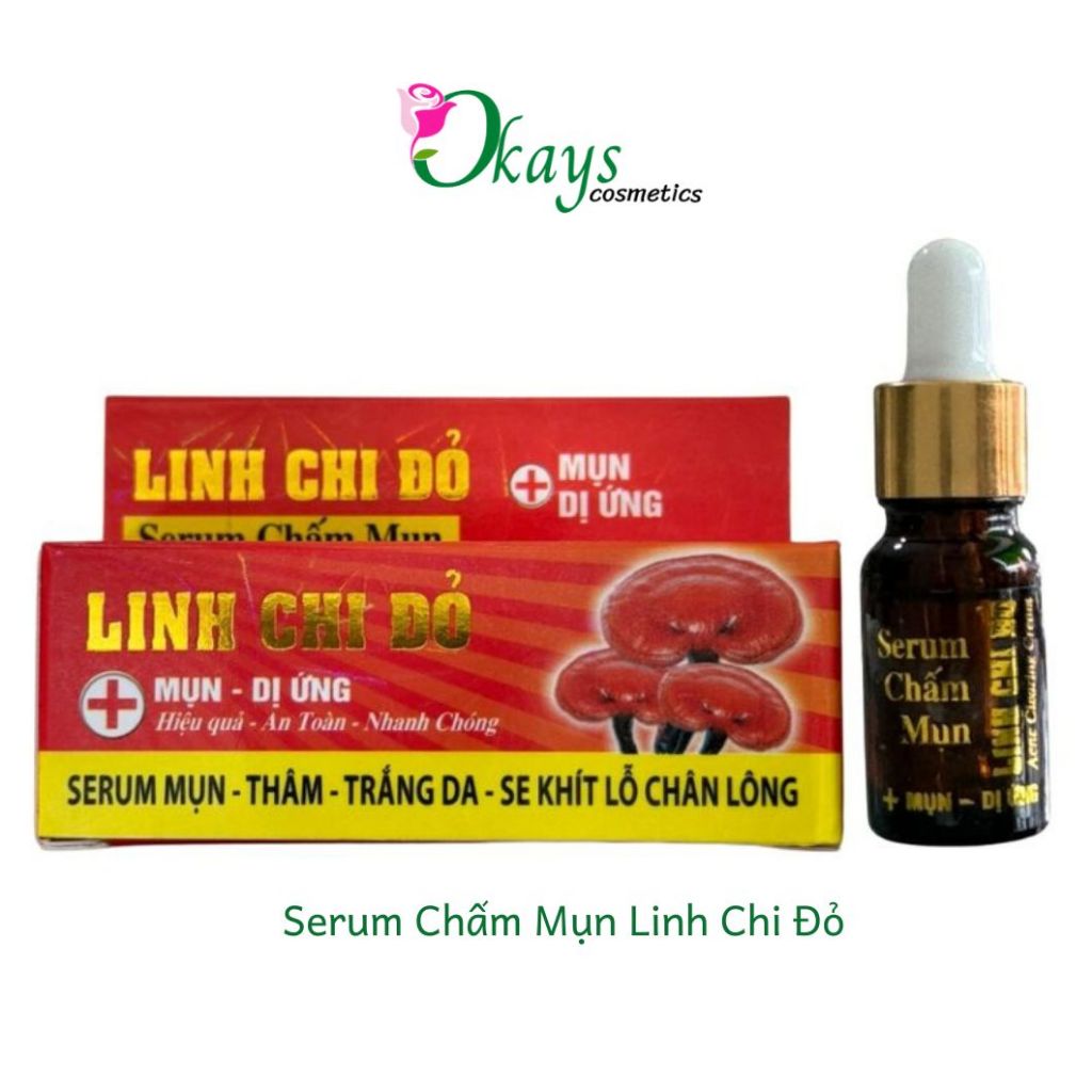 Havina serum chấm mụn linh chi đỏ OK311 ngăn mụn, giảm thâm, trắng da, se khích lỗ chân lông 10ml