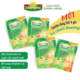 Set 4 ly Trà chanh hòa tan DAWNING từ bột chanh nguyên chất và mật ong giúp giải khát 14g/ly