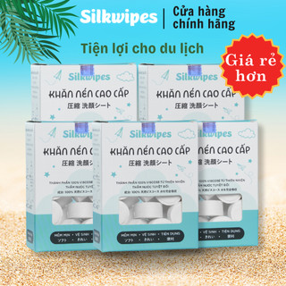COMBO 05 Hộp khăn mặt nén Silkwipes, hộp 30 viên, nhỏ gọn, bỏ túi tiện dụng - Mã H5