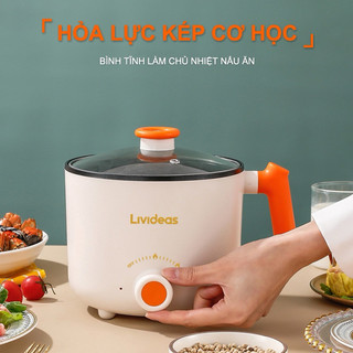 Nồi lẩu mini đa năng, ca nấu mì 1.8l đế chống sét