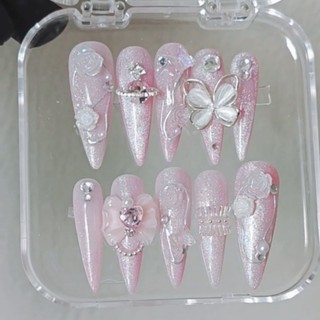 Móng giả- Nailbox móng úp thiết kế hồng lấp lánh