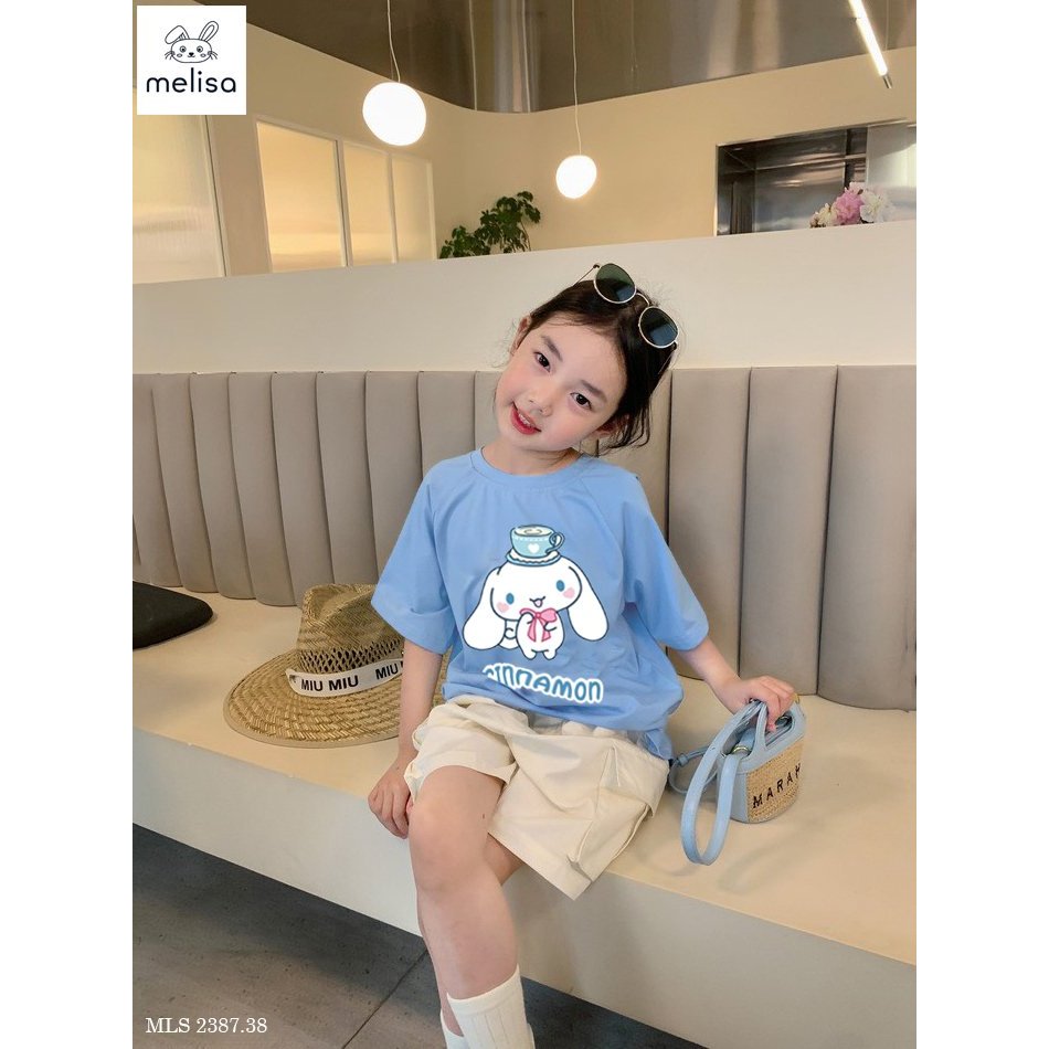 Bộ áo thun cotton Cinamon và quần trắng BML038