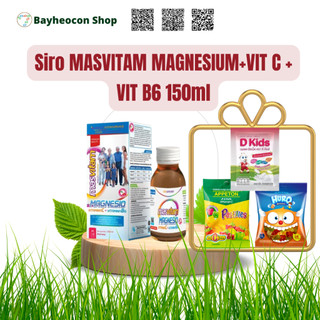Siro masvitam magnesium + vit c + vit b6 hỗ trợ cải thiện chức năng cơ, xương và thần kinh - chai 150ml