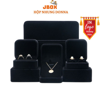 Hộp nhung đựng nhẫn JBOX cao cấp nhận in Logo hộp dây chuyền vòng tay bông tai hộp nhẫn cầu hôn