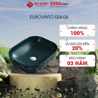 Bồn rửa mặt lavabo Eurovinto 024-04 dương bàn sứ cao lanh cao cấp được tráng men kháng khuẩn
