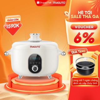 Nồi Áp Suất Điện Đa Năng Masuto 2 in1 Dung Tích 4L Công Suất 1300W Lòng Nồi 2 Ngăn