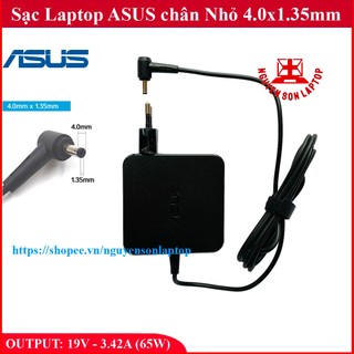 {Chân Nhỏ} Sạc Laptop Asus 19V – 3.42A - 65W chân 4.0x1.35mm - đường kính đầu sạc 4mm củ Vuông zin linh kiện mới