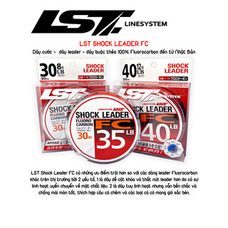 Dây câu cá làm leader lst shock fc 100% fluorocarbon siêu bền chính hãng nhật bản