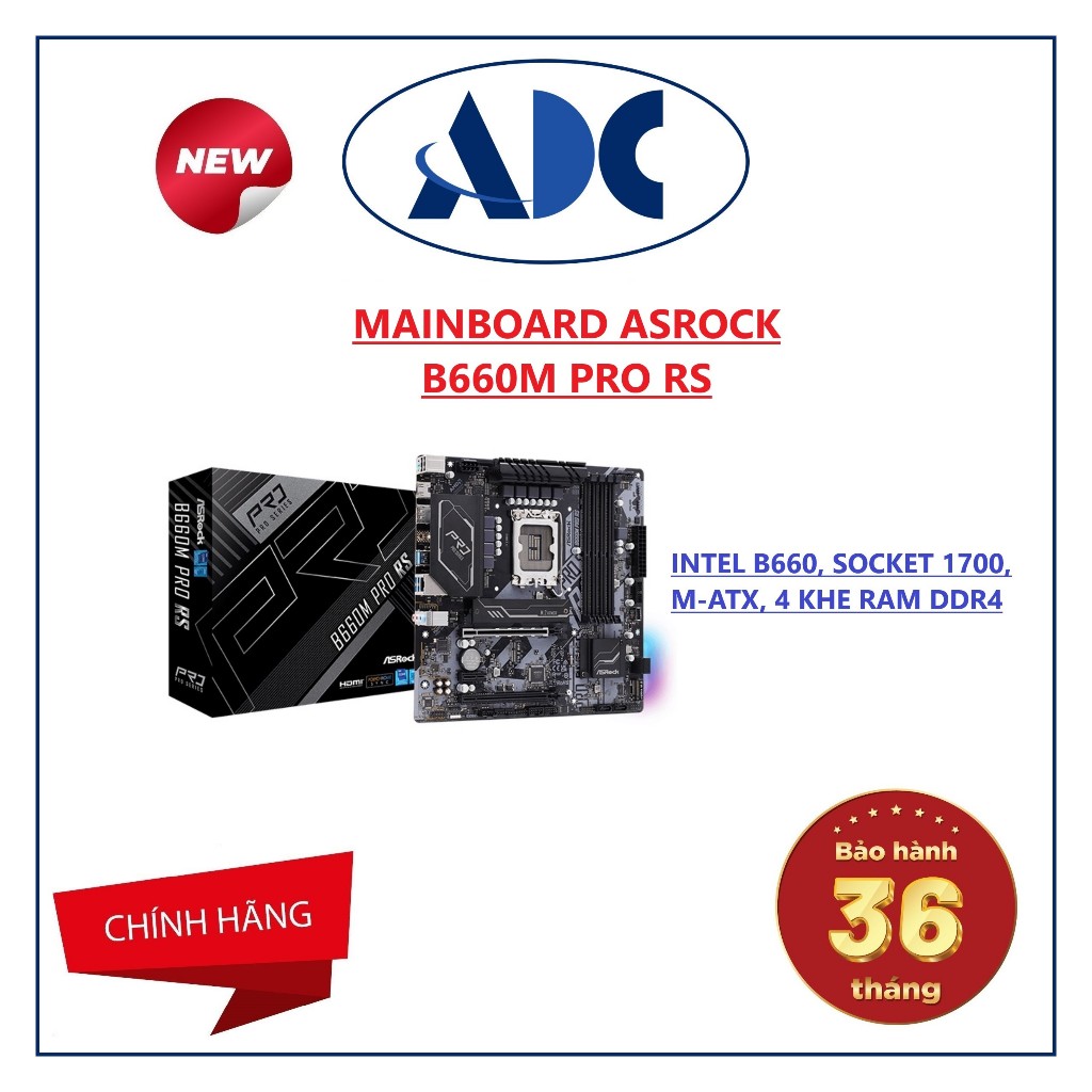 [Full VAT] MAINBOARD ASROCK B660M PRO RS (INTEL B660, SOCKET 1700, M-ATX, 4 KHE RAM DDR4)