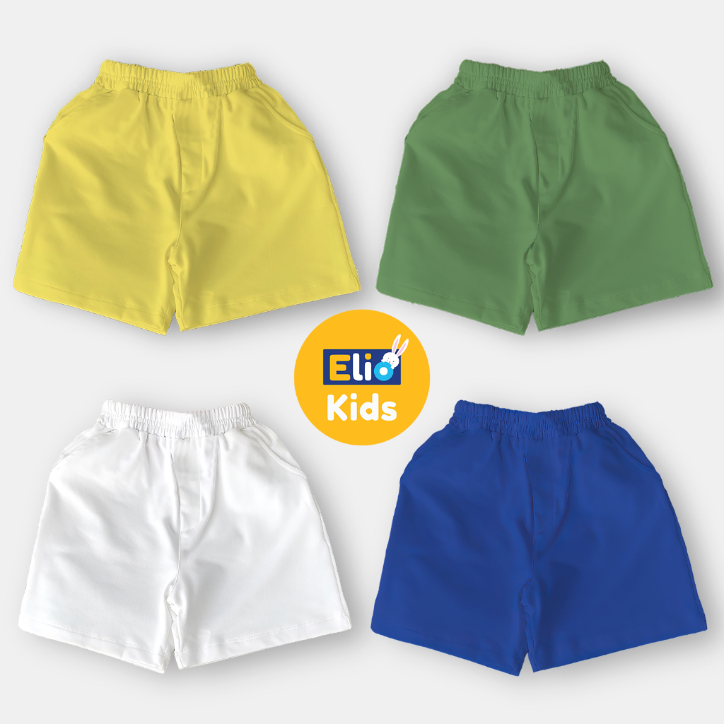 Quần đùi bé trai trơn Elio, quần short ngắn trơn bé trai QTNTE