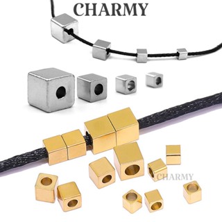 Set 2 Charm Hạt Vuông T4140, Thép titan không gỉ - Phụ kiện làm vòng tay, vòng cổ DIY