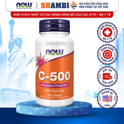 Viên Uống NOW FOODS C500 RH Bổ Sung Vitamin C Giúp Chống Oxy Hóa, Tăng Cường Sức Đề Kháng
