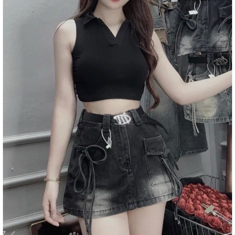 Quần Giả Váy Bigsize 40-90kg Phối Dây Nơ Điệu Đà, Chân Váy Jean Bigsize Ms2035 | BigBuy360 - bigbuy360.vn