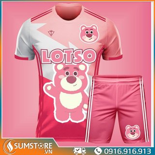 Bộ Áo Đá Banh Kute Dễ Thương Lotso Hồng - Áo Bóng Đá Nam Nữ Mới 2024