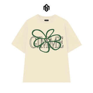 Áo thun gimme - oversize unisex hình in hoa xanh - cotton 220gsm 4 chiều - gmt49