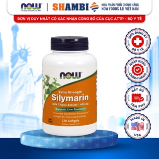 Viên Uống Extra Strength Silymarin NOW FOODS 450mg Giải Độc Gan, Tăng Cường Chức Năng Gan, Thận