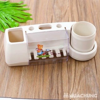 Kệ để bàn chải kem đánh răng A-2155 kèm ly-Kệ để bàn chải kem đánh răng dán tường