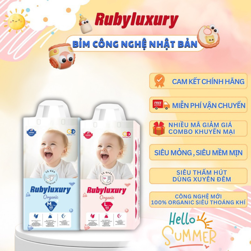 Tã bỉm dán /quần RubyLuxury S50/M50/L50 cho bé