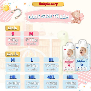 Tã bỉm dán /quần RubyLuxury S50/M50/L50 cho bé