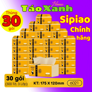  Giấy Sipiao CHÍNH HÃNG Giấy ăn gấu trúc thùng 30 gói khăn giấy gấu trúc 6021 bột trúc an toàn cho da bé từ Táo Xanh Home 