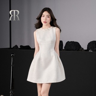 RẬP - Đầm Dáng Xoè Không Tay Đính Vòng Cổ Hoa Lazzer - PREMIER 06