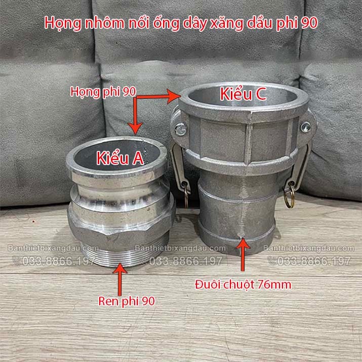 Khớp Nối Ống Xăng Dầu (DN80) Phi 90