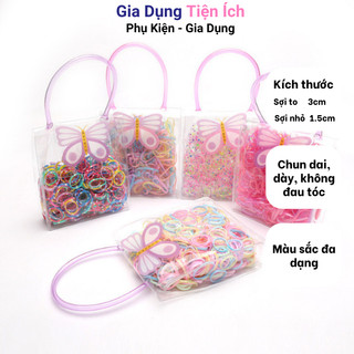 Túi  600 dây thun cột tóc,chun buộc tóc hình cánh bướm chắc chắn màu pastel phong cách Hàn Quốc cho bé