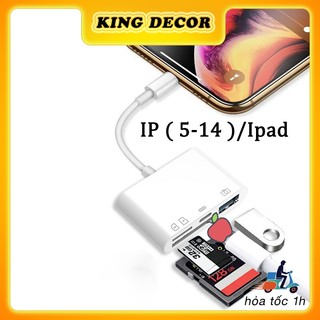 Đầu đọc thẻ nhớ sd/tf 3 trong 1 kingdecor type c / usb sang thẻ nhớ sd tf otg usb 2.0 bộ chuyển đổi di động otg 3 in 1