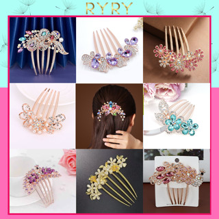 Lược cài tóc hình hoa đính đá thanh lịch cho cô dâu - Trâm Cài Tóc Cho Nữ