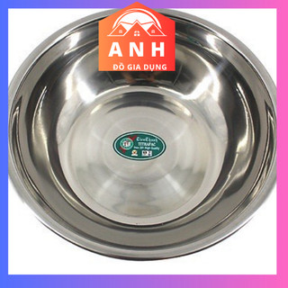 Thau inox sâu lòng TITHAFAC - Chậu inox cao cấp dày dặn có viền cầm tay đường kính 16-36 cm