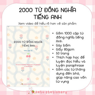 Sổ tay học từ đồng nghĩa tiếng Anh kích thước A5 bìa bóng chống thấm nước