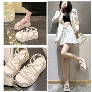 Dép nữ fashion shoe mẫu mới nhất đế độn, Sandal nữ cao 7cm siêu nhẹ quai mảnh thời trang