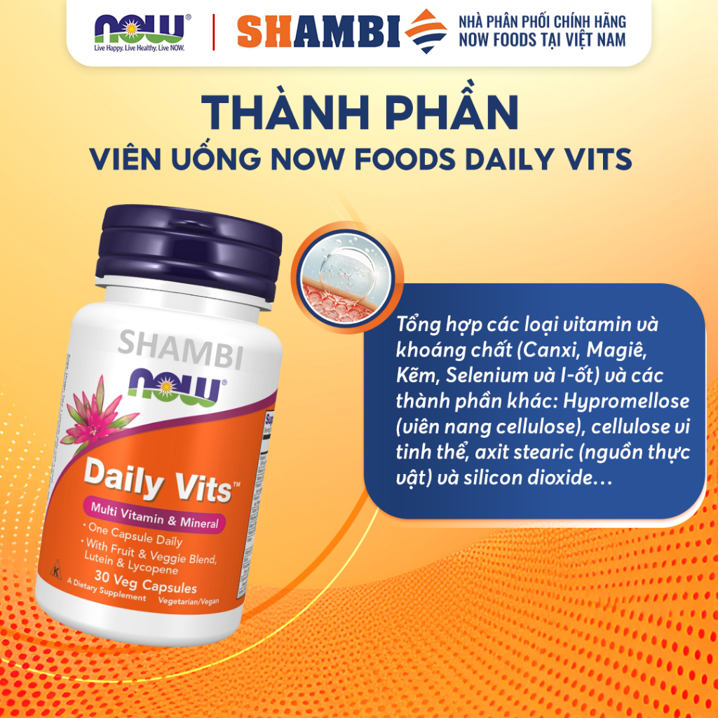 Viên Uống NOW FOODS Daily Vits Bổ Sung Vitamin, Khoáng Chất Cần Thiết Cho Cơ Thể