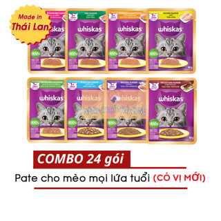 [Combo 28 gói] Sốt/ Pate Whiskas cho Mèo Con/ Mèo Lớn