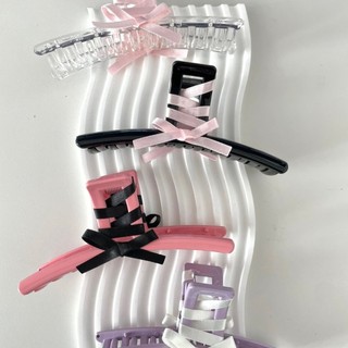 Kẹp tóc phong cách Ballet Core dáng cầu nơ dễ thương Modleaf Ribbon Bridge Pin Hàn Quốc