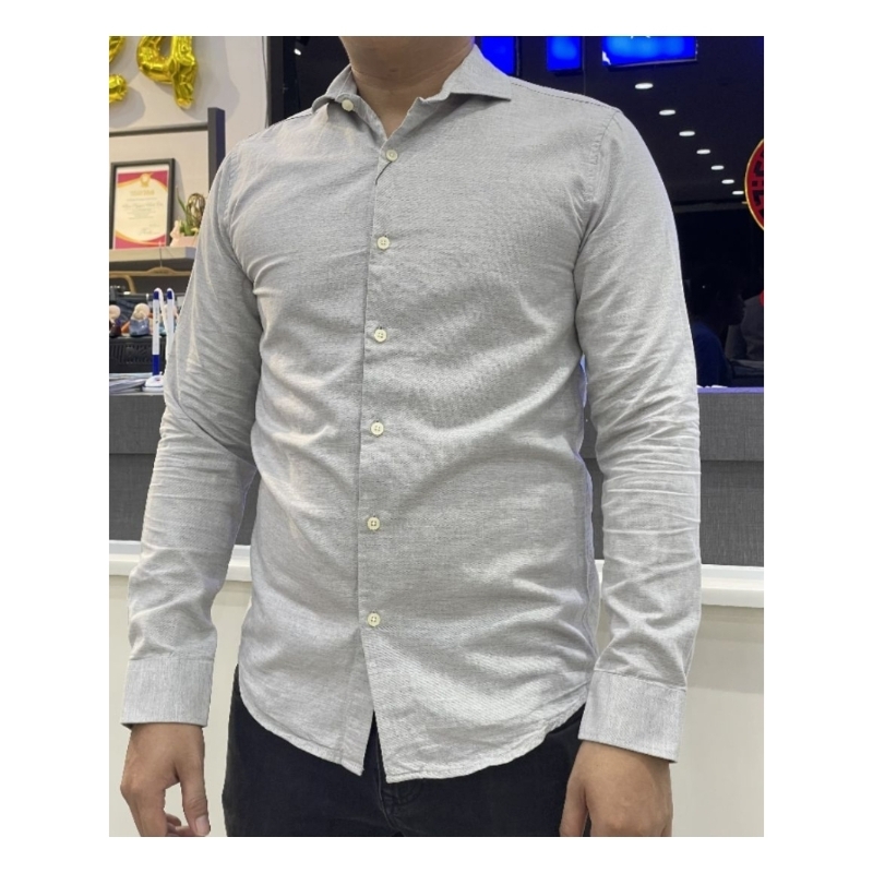 #The Blues - Áo Sơ-mi Nam Tay Dài Sale MS110 Xám Nhạt #BLUE EXCHANGE#.
