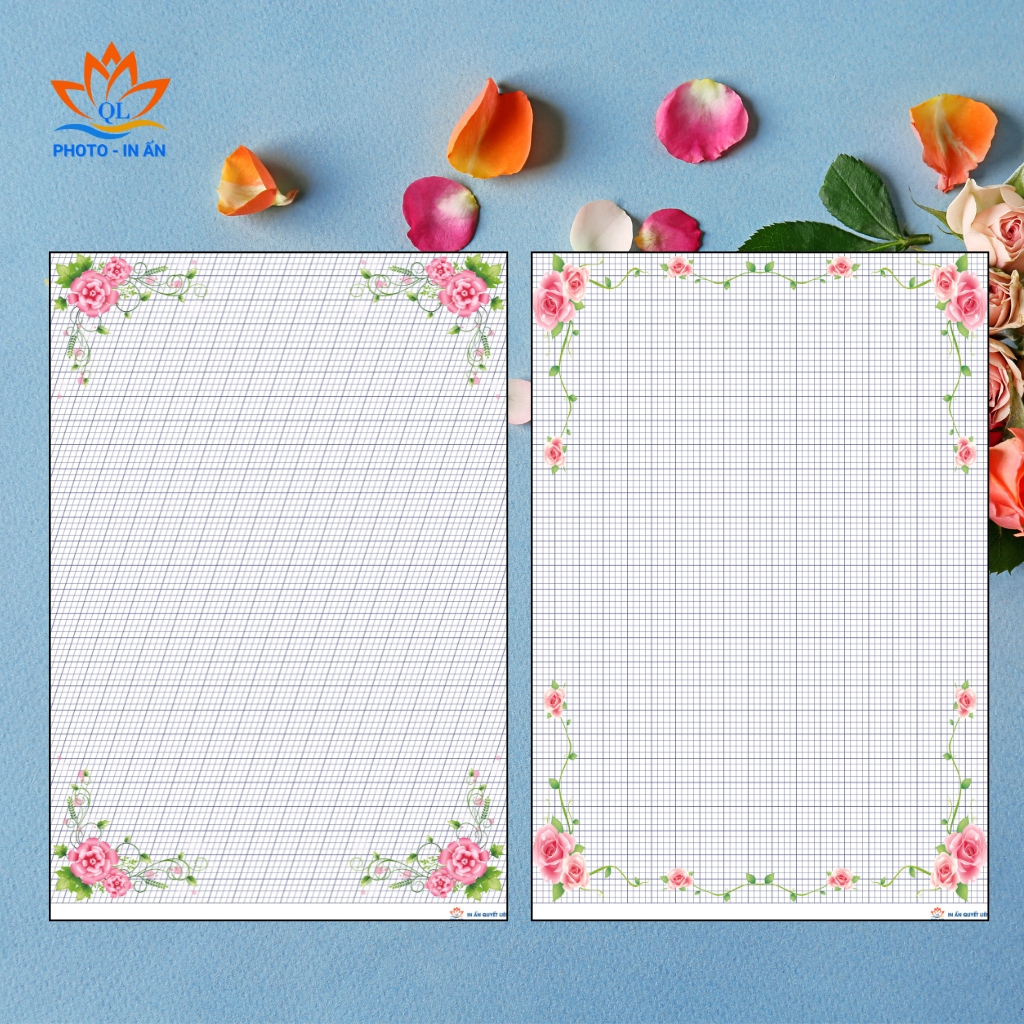 Giấy luyện viết chữ đẹp, Giấy luyện chữ đẹp cỡ A4,  1 xấp Giấy 30 Tờ 4 Ô Ly, giấy chữ đẹp tiểu học