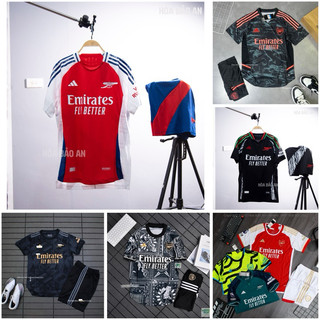Set Bộ Quần Áo Bóng Đá CLB Arsenal Áo Đen - Quần Đen Mẫu Chính Thức Mùa Giải 2024 - 2025