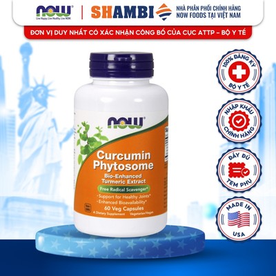 Viên Uống Turmeric Curcumin Phytosome NOW FOODS Hỗ Trợ Dạ Dày, Đại Tràng, Sức Khỏe Hệ Tiêu Hóa