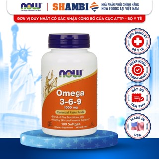 Viên Uống Omega 369 NOW FOODS 1000mg Giảm Nguy Cơ Các Bệnh Tim Mạch, Huyết Áp, Cải Thiện Trí Nhớ