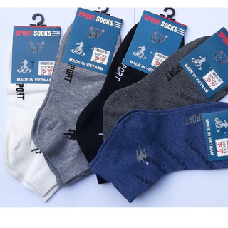Combo 05 đôi vớ nam cổ trung 100% thun cotton tất nam