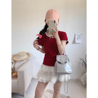 Áo phông ngắn tay nữ,áo thun babytee dáng ôm cổ viền ren đính nơ chất thun cotton co giãn cực tôn dáng dễ mix đồ