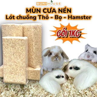 Mùn cưa dăm bào lót chuồng Thỏ Bọ ú Nhím Hamster - 1kg Mùn cưa gỗ thông tự nhiên an toàn thấm hút khử mùi Bunihouse