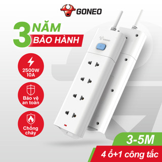 Ổ Cắm Điện Chống Cháy GONGNIU - 4 ổ 1 Công Tắc - 2500W 10A - V1040 - Chính Hãng