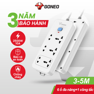 Ổ Cắm Điện Chống Cháy GONGNIU - 6 Ổ Đa Năng 1 Công Tắc – Công Suất 10A/250/2500W – N1330