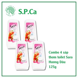 Combo 4 Sáp thơm toilet sara 125g hương dâu khử mùi nhà vệ sinh thơm lâu 12 đến 15 ngày - SPCa000065