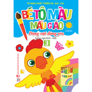 Sách - bé tô màu mẫu giáo - động vật đáng yêu - song ngữ anh - việt - tập 3